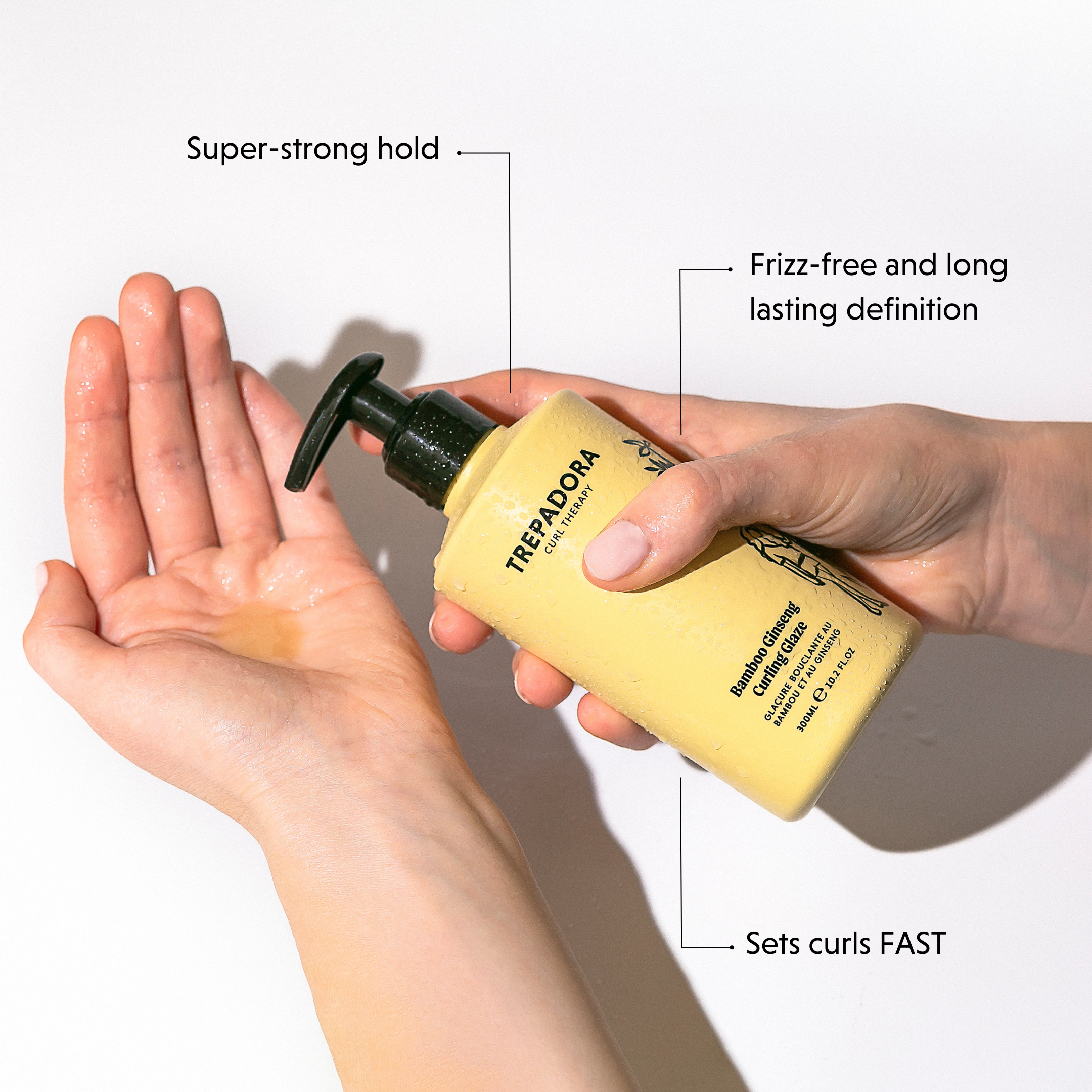 ブラックハーブ　３００ml Bamboo Ginseng Curling Glaze 300ml, strong hold gel for